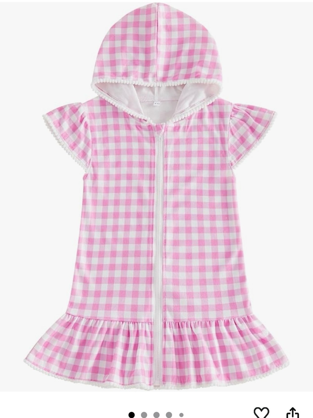 Girls hooded Terry swimsuit zip up cover-up
